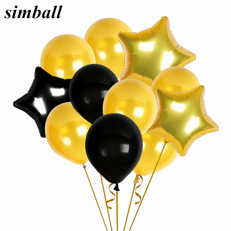 11pcs 12 Inch Black Gold Latex Balloons 18 Inch Gold Star Foil Balloons Wedding Birthday Party Decor Inflatable Air Balls Supply
11pcs 12 Inch Black Gold Latex Balloons 18 Inch Gold Star Foil Balloons Wedding Birthday Party Decor Inflatable Air Balls Supply