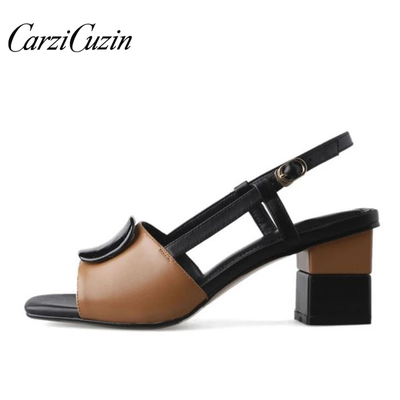 RIZABINA Fashion Mixed Color Sandals Women Real Leather Buckle Square High Heels Shoes Leisure Daily Shoes Women Size 34-39
RIZABINA Fashion Mixed Color Sandals Women Real Leather Buckle Square High Heels Shoes Leisure Daily Shoes Women Size 34-39