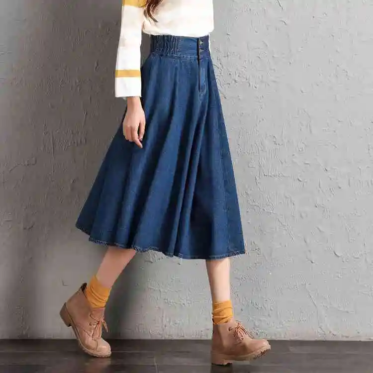 #0207 Elastic High Waist Denim Skirts Women A-line Plus Size 8XL Saias Jeans Feminina A-line Midi Skirts Women Spring 2019
#0207 Elastic High Waist Denim Skirts Women A-line Plus Size 8XL Saias Jeans Feminina A-line Midi Skirts Women Spring 2019