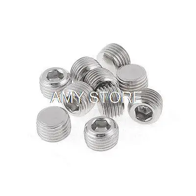 10pcs Silver Tone Air Pipe Fittings 1/4" BSP Thread Hex Socket Metal Plug
10pcs Silver Tone Air Pipe Fittings 1/4" BSP Thread Hex Socket Metal Plug