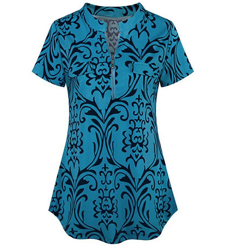 SAGACE Women's blouses Casual Round Neck Short-Sleeved Zipper Loose Printed Plus Size Shirt female blouses Women Tops Blouse Top
SAGACE Women's blouses Casual Round Neck Short-Sleeved Zipper Loose Printed Plus Size Shirt female blouses Women Tops Blouse Top