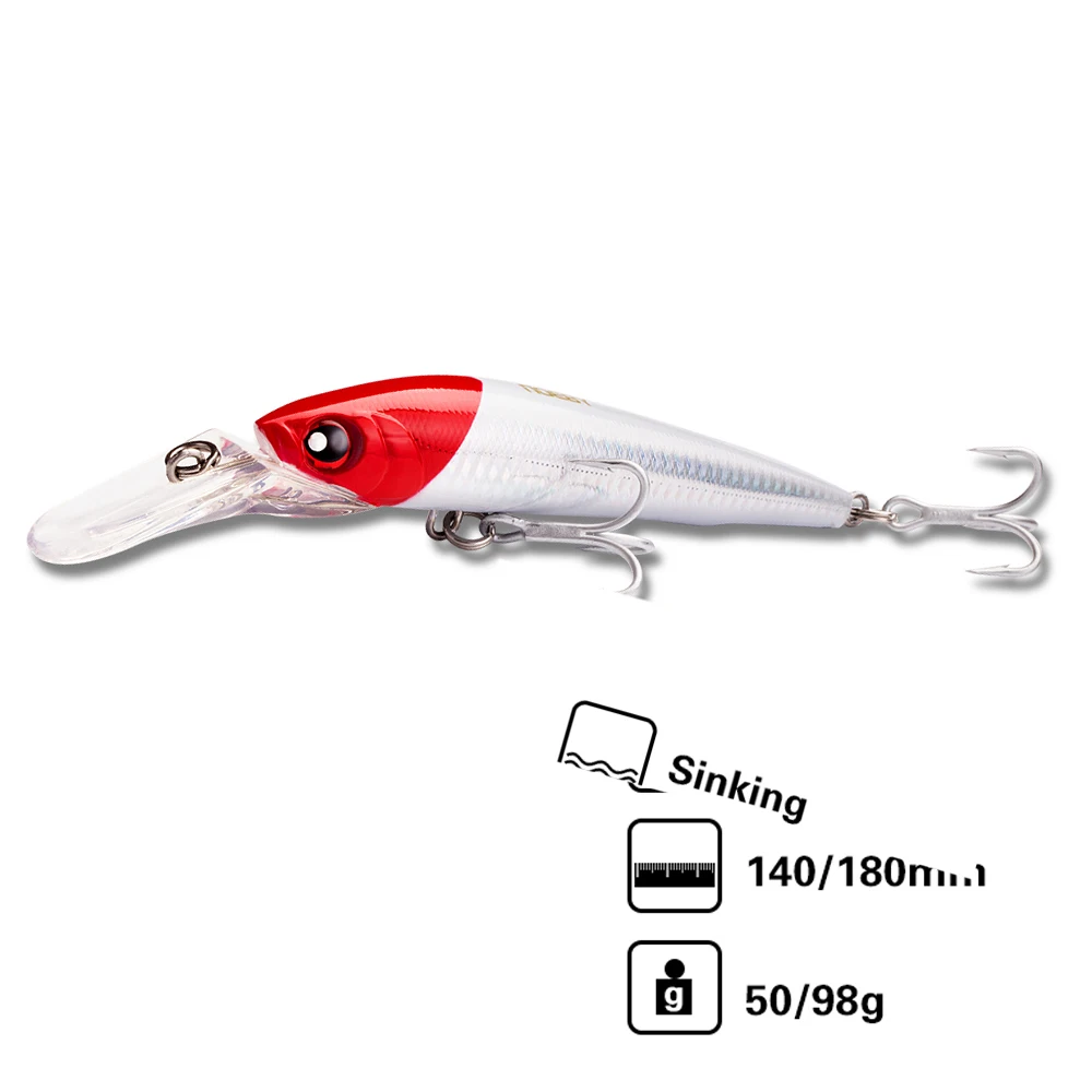 NOEBY 18cm 98g Trolling Big Minnow Fishing Lure Sinking 14cm 50g Hard Artificial Bait Tuna Saltwater Fishing Tackle NBL9093
NOEBY 18cm 98g Trolling Big Minnow Fishing Lure Sinking 14cm 50g Hard Artificial Bait Tuna Saltwater Fishing Tackle NBL9093