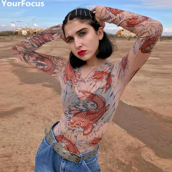 Harajuku vintage ins hot mesh chinese style carp pattern printing mesh long sleeve women bodysuits YQ-915
Harajuku vintage ins hot mesh chinese style carp pattern printing mesh long sleeve women bodysuits YQ-915