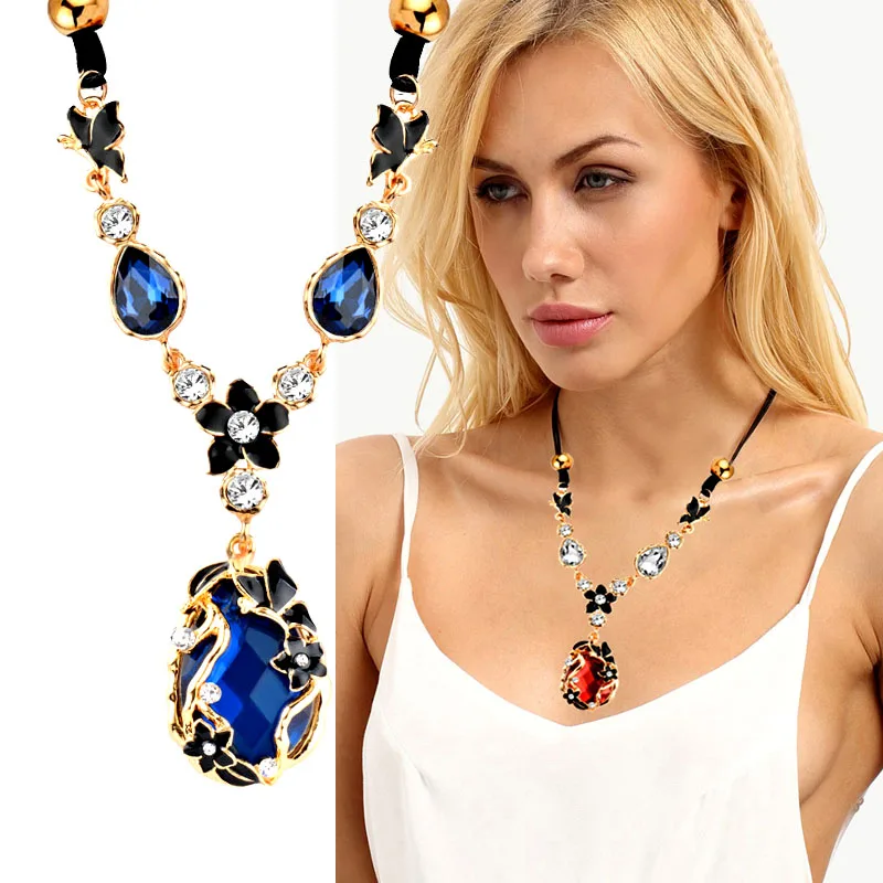 SINLEERY Enamel Flower Wrap Zircon Statement Necklace Red Blue Color Two Layers Leather Inlay Crystal Necklace Jewelry XL189 SSI
SINLEERY Enamel Flower Wrap Zircon Statement Necklace Red Blue Color Two Layers Leather Inlay Crystal Necklace Jewelry XL189 SSI