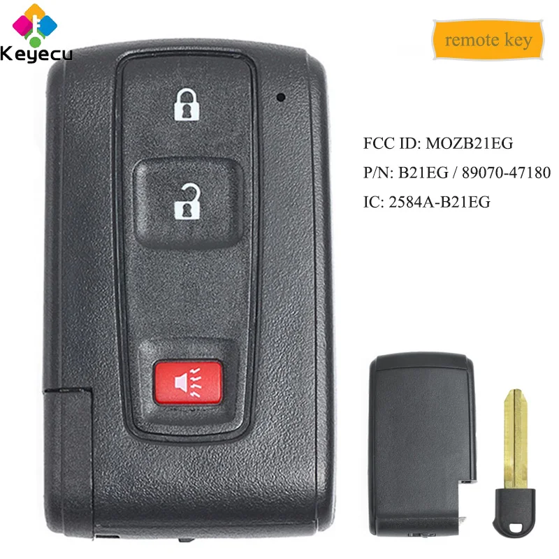 KEYECU Smart System Remote Car Key With 3 Button - FOB for Toyota Prius 2004 2005 2006 2007 2008 2009 FCC: MOZB21EG, 89070-47180
KEYECU Smart System Remote Car Key With 3 Button - FOB for Toyota Prius 2004 2005 2006 2007 2008 2009 FCC: MOZB21EG, 89070-47180