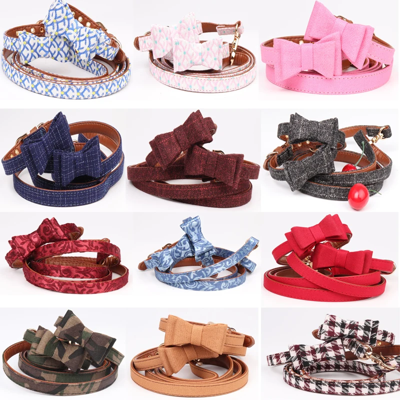 Leather Bowknot Dog Collar Leash Cat Coleira Pet Collier Chien Cute Collar Perro for Gatos Pug Chihuahua dog accessories
Leather Bowknot Dog Collar Leash Cat Coleira Pet Collier Chien Cute Collar Perro for Gatos Pug Chihuahua dog accessories