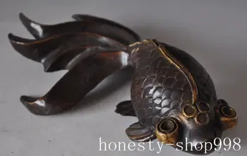 Crafts statue Chinese Fengshui Bronze Gilt Rich Goldfish Fish Wealth Auspicious lucky Statue halloween
Crafts statue Chinese Fengshui Bronze Gilt Rich Goldfish Fish Wealth Auspicious lucky Statue halloween