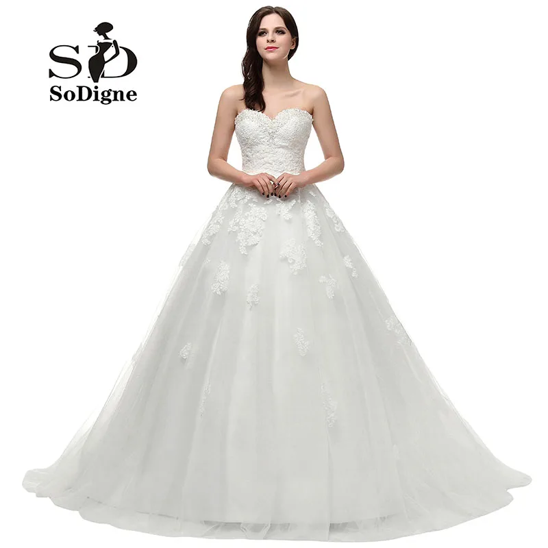 Wedding Dress 2018 SoDigne Sweetheart Beaded Rhinestone With Delicate Appliques Lace-Up Vestido De Noiva Romantic Hot Sale
Wedding Dress 2018 SoDigne Sweetheart Beaded Rhinestone With Delicate Appliques Lace-Up Vestido De Noiva Romantic Hot Sale