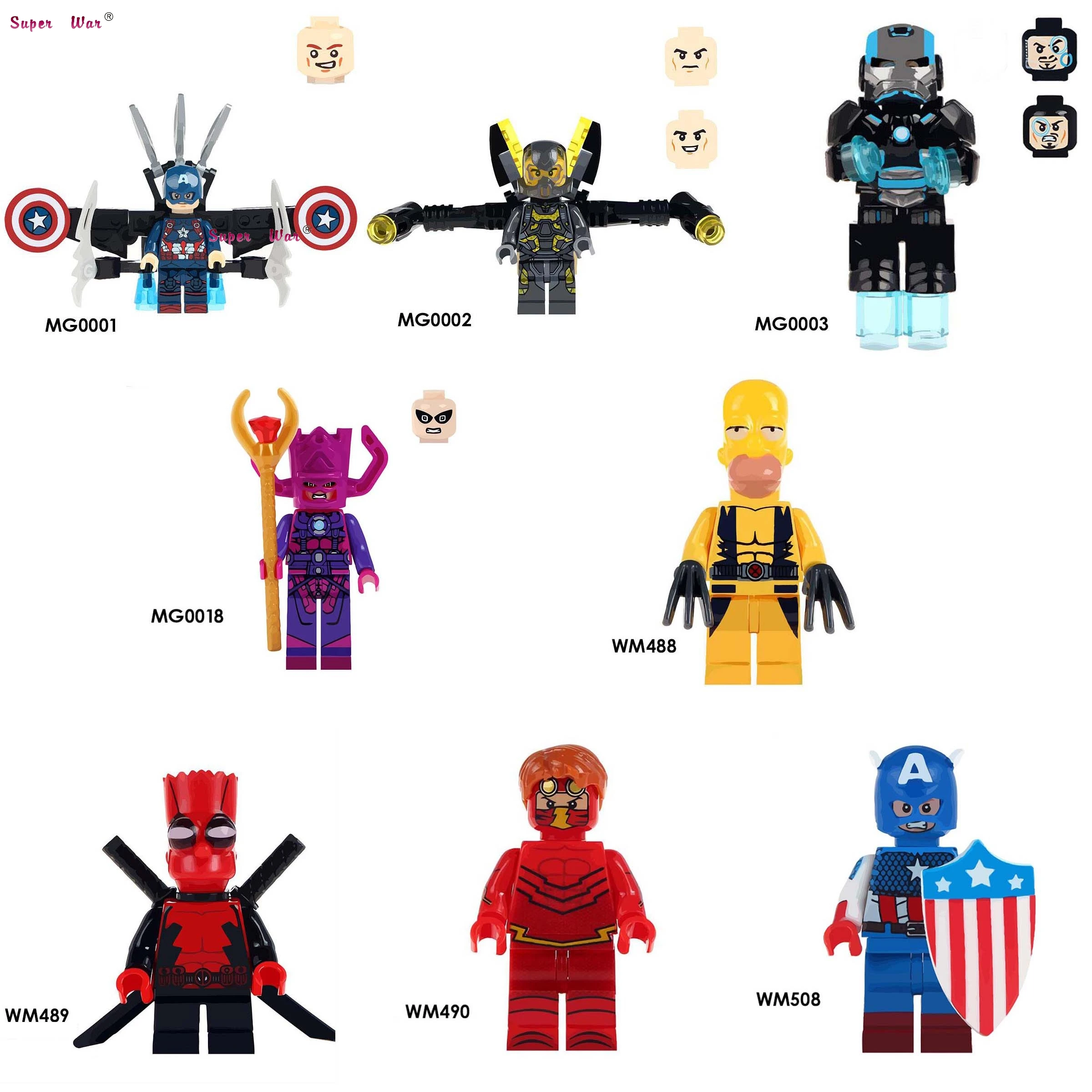 Single Captain America Yellow Jacket Iron Man Galactus War Machine Deadpool The Flash building block toys for children
Single Captain America Yellow Jacket Iron Man Galactus War Machine Deadpool The Flash building block toys for children