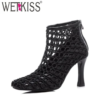 WETKISS 2018 New Summer Ankle Boots Square Toe Cutout Leather High Neck Zipper Footwear High Heels Spring Fashion Ladies Shoes
WETKISS 2018 New Summer Ankle Boots Square Toe Cutout Leather High Neck Zipper Footwear High Heels Spring Fashion Ladies Shoes