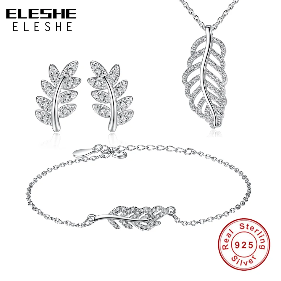 ELESHE Leaf Crystal Bridal Jewelry Sets 925 Sterling Silver Necklace Long Earrings African Beads Wedding Jewelry Sets
ELESHE Leaf Crystal Bridal Jewelry Sets 925 Sterling Silver Necklace Long Earrings African Beads Wedding Jewelry Sets