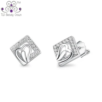 Real 925 Sterling Silver Small Fashion Rhombus Heart Stud Earrings Women Accessories White Crystal Cubic Zirconia Anti Allergic
Real 925 Sterling Silver Small Fashion Rhombus Heart Stud Earrings Women Accessories White Crystal Cubic Zirconia Anti Allergic