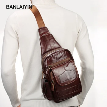 New Men's Genuine Leather Cowhide High Quality Crossbody Bags Single Shoulder Bag Travel Climb Sling Chest Pack 
New Men's Genuine Leather Cowhide High Quality Crossbody Bags Single Shoulder Bag Travel Climb Sling Chest Pack