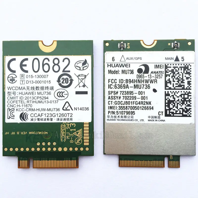 Huawei MU736 3G WWAN Card Module 723985-001 748599-001 For HP ProBook 430 440 640 645 650 655 G1 ZBook 17 EliteBook 850, 820 G1
Huawei MU736 3G WWAN Card Module 723985-001 748599-001 For HP ProBook 430 440 640 645 650 655 G1 ZBook 17 EliteBook 850, 820 G1