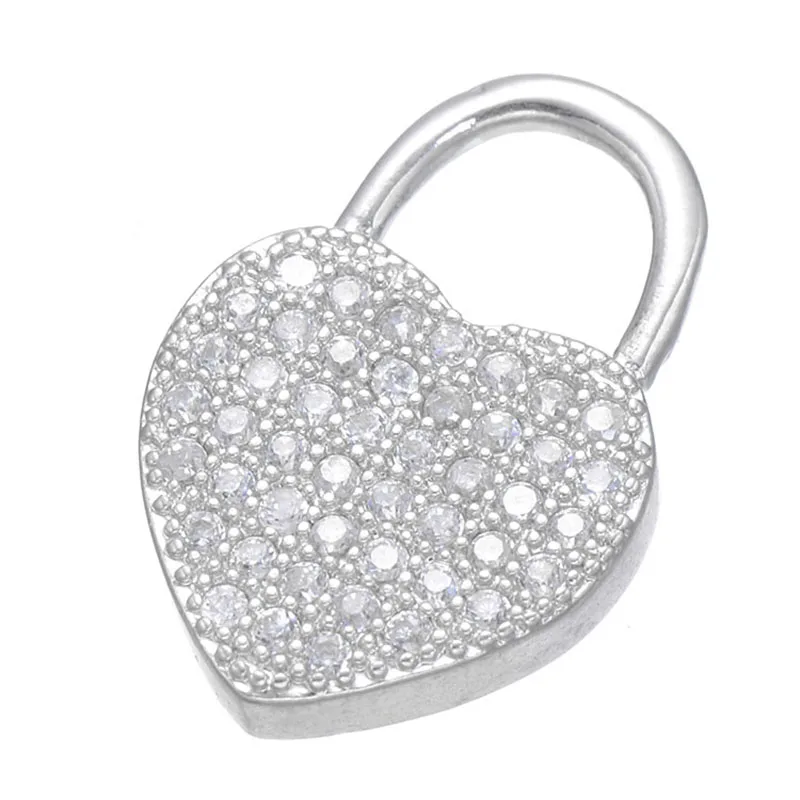 Fashion Jewelry Romantic Copper Heart Charms For Making Diy Micro Pave Shining Zircon Connectors Bijoux Bedels | Украшения и