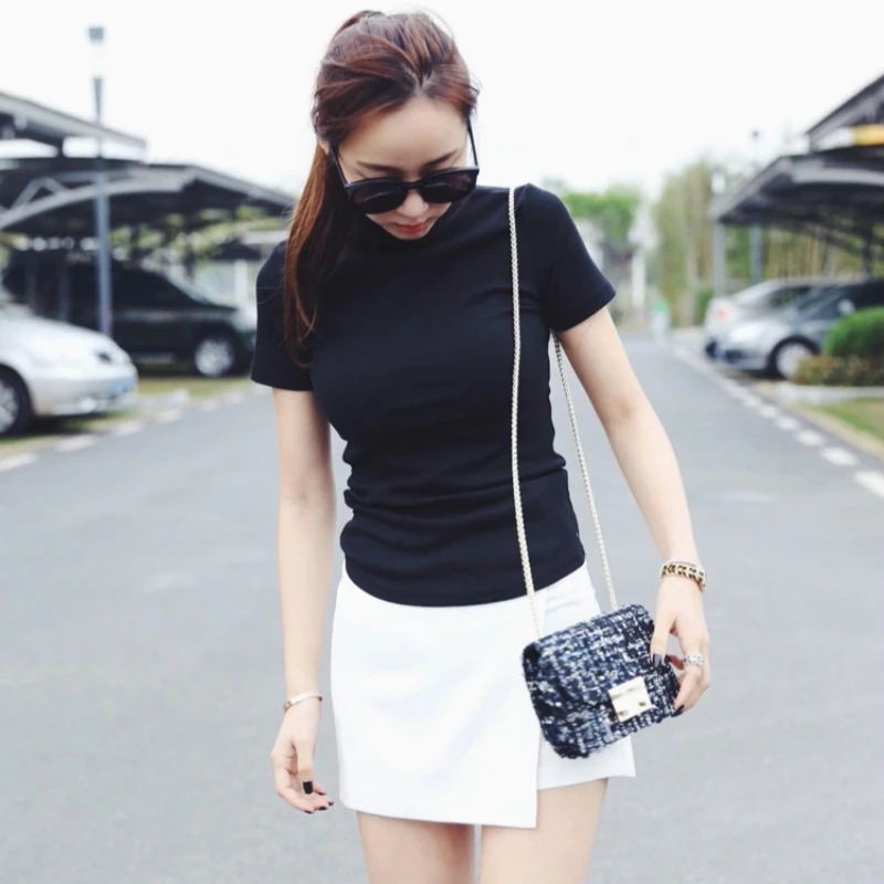 2019 new summer women's tights sexy casual fashion home holiday slim slimming high collar short-sleeved t-shirt women
2019 new summer women's tights sexy casual fashion home holiday slim slimming high collar short-sleeved t-shirt women