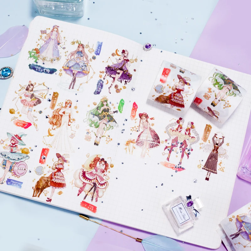 Special ink 46mm wide Constellation Girl Hot Color stamping decoration washi tape DIY planner scrapbooking masking tape escolar
Special ink 46mm wide Constellation Girl Hot Color stamping decoration washi tape DIY planner scrapbooking masking tape escolar