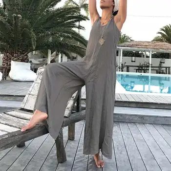 ZANZEA Women V Neck Rompers Summer Straps Jumpsuits Wide Leg Pants Overalls Casual Loose Beach Playsuit Solid Streetwear Trouser
ZANZEA Women V Neck Rompers Summer Straps Jumpsuits Wide Leg Pants Overalls Casual Loose Beach Playsuit Solid Streetwear Trouser