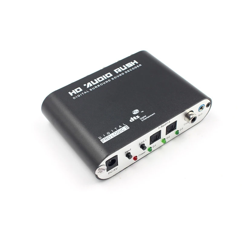 5.1 CH Audio Decoder SPDIF To RCA DTS AC3 Digital To 5.1 Amplifier Analog Converter for PS3 DVD Player Xbox EU US UK Black Color
5.1 CH Audio Decoder SPDIF To RCA DTS AC3 Digital To 5.1 Amplifier Analog Converter for PS3 DVD Player Xbox EU US UK Black Color