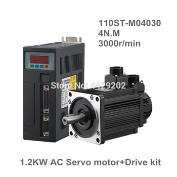 4N.M 1.2KW 3000RPM 110mm 110ST 5A AC Servo Motor 110ST-M04030 + AC220V Servo Driver + 3meter cable complete motor kit 
4N.M 1.2KW 3000RPM 110mm 110ST 5A AC Servo Motor 110ST-M04030 + AC220V Servo Driver + 3meter cable complete motor kit