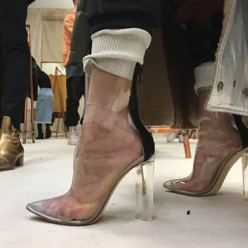 Women's shoes sexy PVC Transparent ankle boots pointed toe chunky high heels shoes woman clear heel short boots bottes femme 8.5
Women's shoes sexy PVC Transparent ankle boots pointed toe chunky high heels shoes woman clear heel short boots bottes femme 8.5
