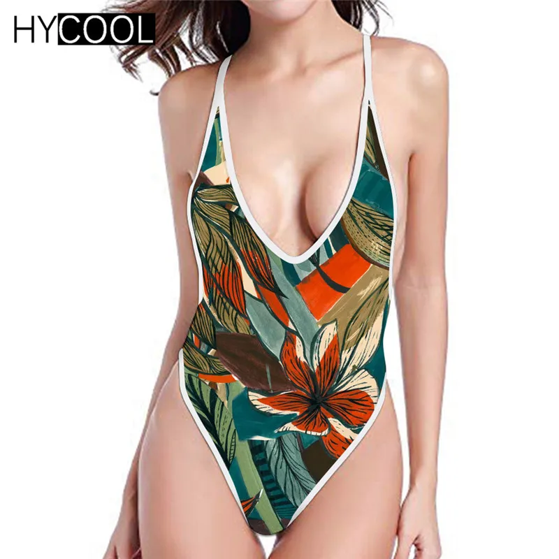 HYCOOL One Piece Swimsuit Women Swimming Suit For Flowers Bikini Swimwear Plus Size Biquinis Feminino | Спорт и развлечения