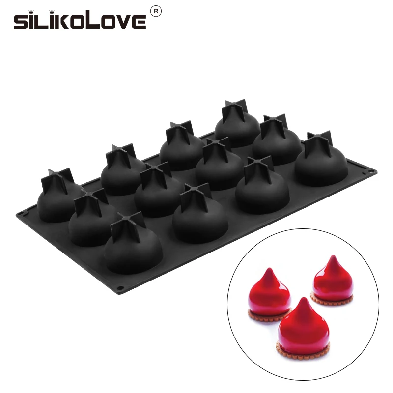 SILIKOLOVE Mousse Cake Molds,Silicone From Water Drop Shaped Freezing Safety Black 12Cavity Cake Tools Kitchen bar For Baking
SILIKOLOVE Mousse Cake Molds,Silicone From Water Drop Shaped Freezing Safety Black 12Cavity Cake Tools Kitchen bar For Baking