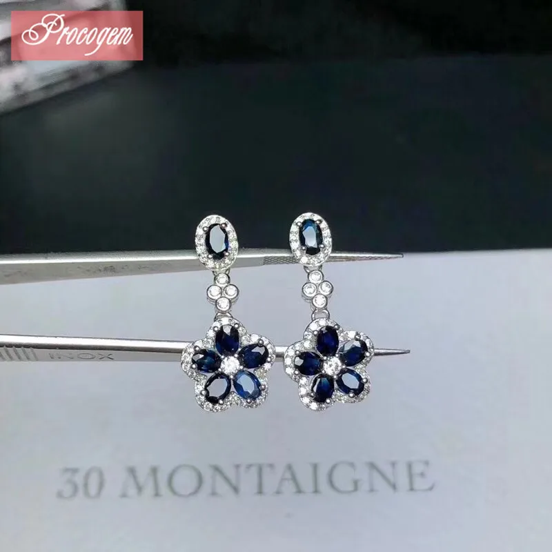 Natural Sapphire Dangling Earrings for Women Best gift Genuine gems Drop Flower Earrings Accessories with Zicon S925 silver #119
Natural Sapphire Dangling Earrings for Women Best gift Genuine gems Drop Flower Earrings Accessories with Zicon S925 silver #119