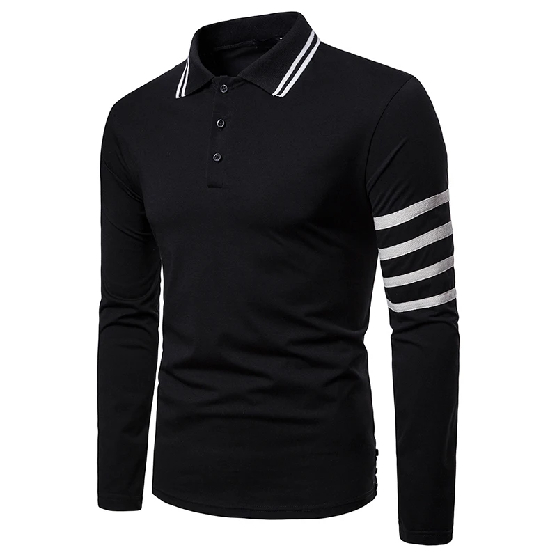 Spring Men Polo Shirts Cotton Blends Solid Sleeve Striped Button Long Sleeve Casual Slim Black White Fashion Mens Polo Shirts
Spring Men Polo Shirts Cotton Blends Solid Sleeve Striped Button Long Sleeve Casual Slim Black White Fashion Mens Polo Shirts