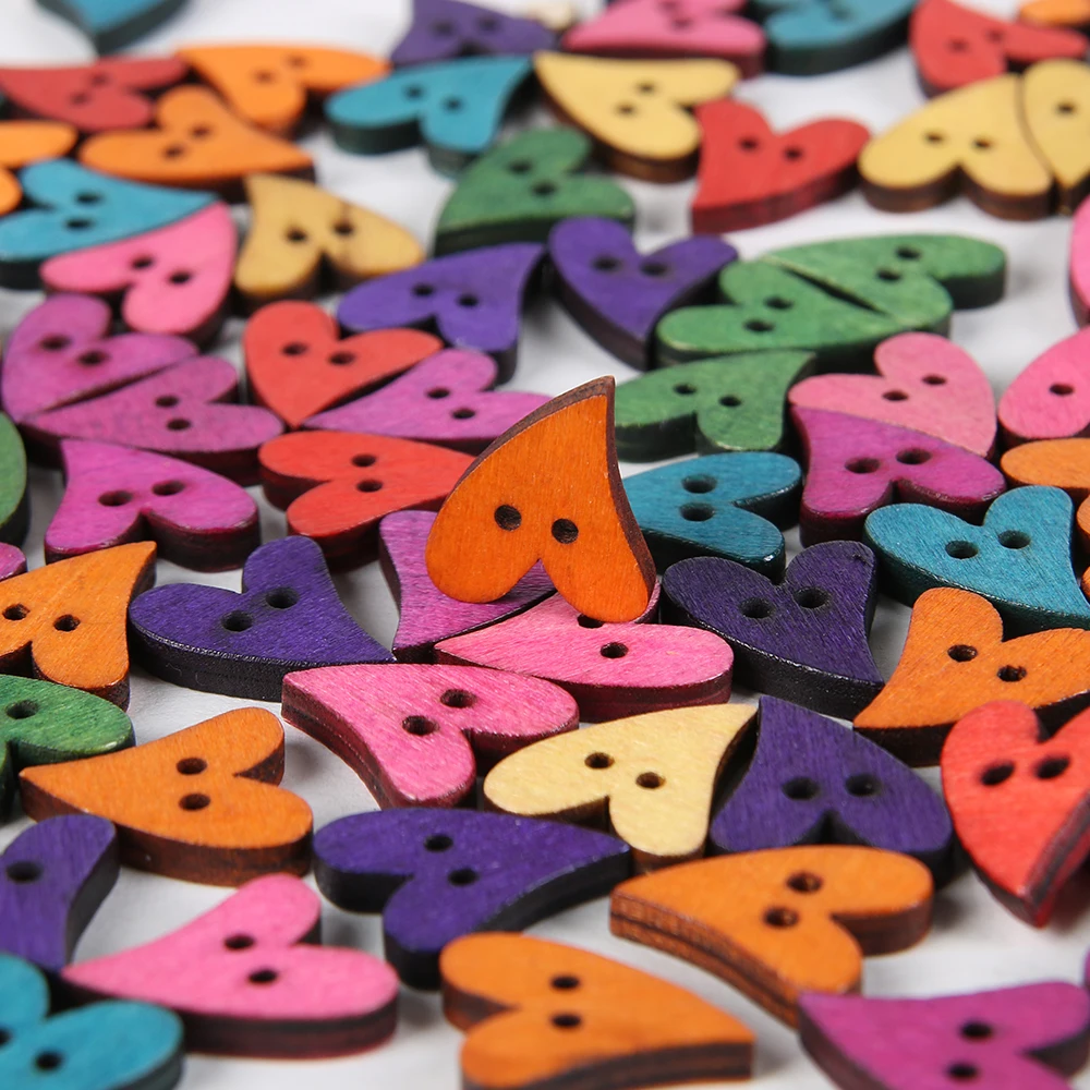 100PCS/Pack Wooden Buttons Heart Shaped Scrapbooking Mixed Craft And Scrapbooking DIY Sewing Accessories 21mm x 17mm
100PCS/Pack Wooden Buttons Heart Shaped Scrapbooking Mixed Craft And Scrapbooking DIY Sewing Accessories 21mm x 17mm