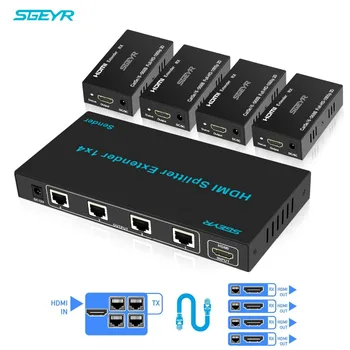 SGEYR 196ft 4 Port HDMI Extender 1x4 HDMI Signal Extender 60m hdmi extensor splitter 1 in 4 out Cat5/6 1080p Support 1080p 3D
SGEYR 196ft 4 Port HDMI Extender 1x4 HDMI Signal Extender 60m hdmi extensor splitter 1 in 4 out Cat5/6 1080p Support 1080p 3D