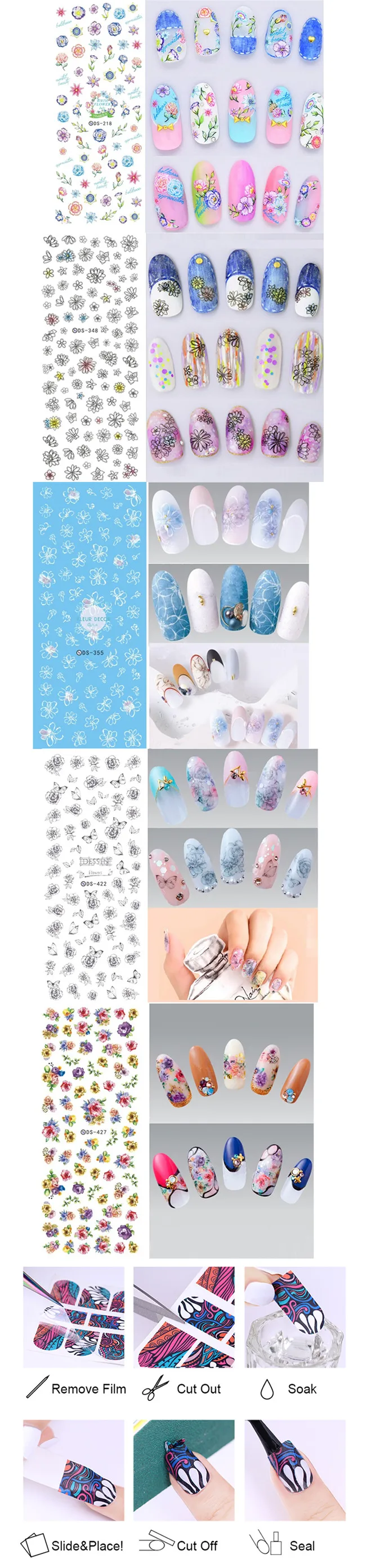 Colorful Nail Art Water Decals