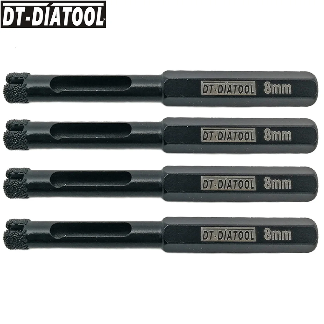 DT-DIATOOL 4pk/pcs diameter 8MM Hexagon Shank Vaccum Brazed Diamond Hole Saw Wet Drilling Core Bits for Granite and Marble Tile
DT-DIATOOL 4pk/pcs diameter 8MM Hexagon Shank Vaccum Brazed Diamond Hole Saw Wet Drilling Core Bits for Granite and Marble Tile