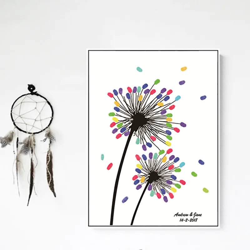 HAOCHU Customized Fingerprint Canvas Painting Guest Book DIY Dandelion Flower Pretty Plant Wedding Birthday Event Party Supplies
HAOCHU Customized Fingerprint Canvas Painting Guest Book DIY Dandelion Flower Pretty Plant Wedding Birthday Event Party Supplies