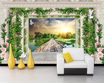 beibehang Wall stickers wallpaper dream flower vine European wooden bridge landscape sofa background wall 3d wallpaper walls
beibehang Wall stickers wallpaper dream flower vine European wooden bridge landscape sofa background wall 3d wallpaper walls