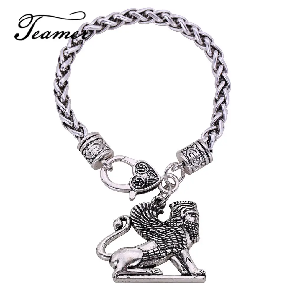 Teamer Ancient Charm Bracelet Men Sphinx Egyptian Pharaoh Charms Bracelets Antique Silver Color Jewelry Accessories Wheat Chain
Teamer Ancient Charm Bracelet Men Sphinx Egyptian Pharaoh Charms Bracelets Antique Silver Color Jewelry Accessories Wheat Chain