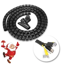 3 tamanhos flexível tubo espiral cabo organizador fio envoltório cabo protetor de fio fio cabo de armazenamento de tubulação dobadoura(China)