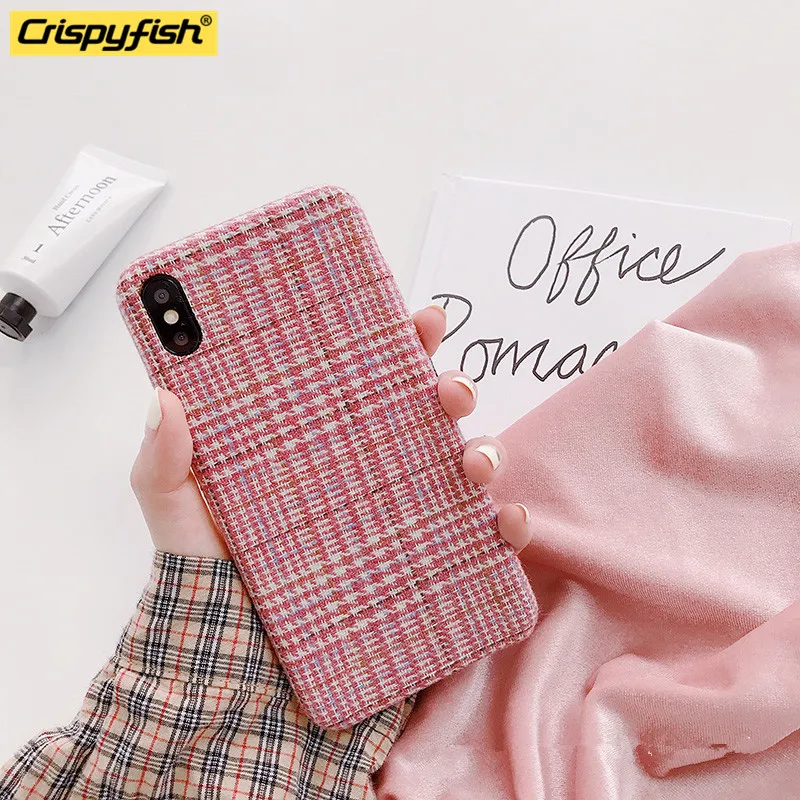 Crispyfis Pink Stripe Cloth Texture Soft Case For iPhone 6 6s 7 8 Plus Ultra-thin Canvas Silicone Cover For iphone X XR XS MAX
Crispyfis Pink Stripe Cloth Texture Soft Case For iPhone 6 6s 7 8 Plus Ultra-thin Canvas Silicone Cover For iphone X XR XS MAX