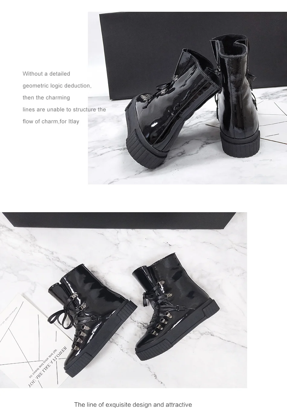 Donna-in 2018 Fashion Winter Ankle Boots Women Leather Platform High Heel Lace Up Short Pulsh Warm Female Boots Ladies Shoes (3)