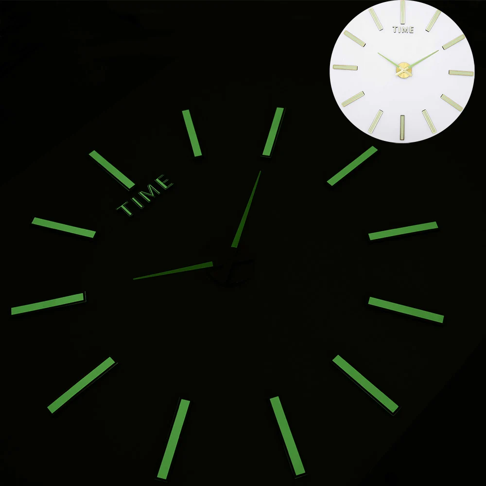 Светящиеся Настенные часы большой бесшумный Кварцевый Будильник 3D сделай сам в
