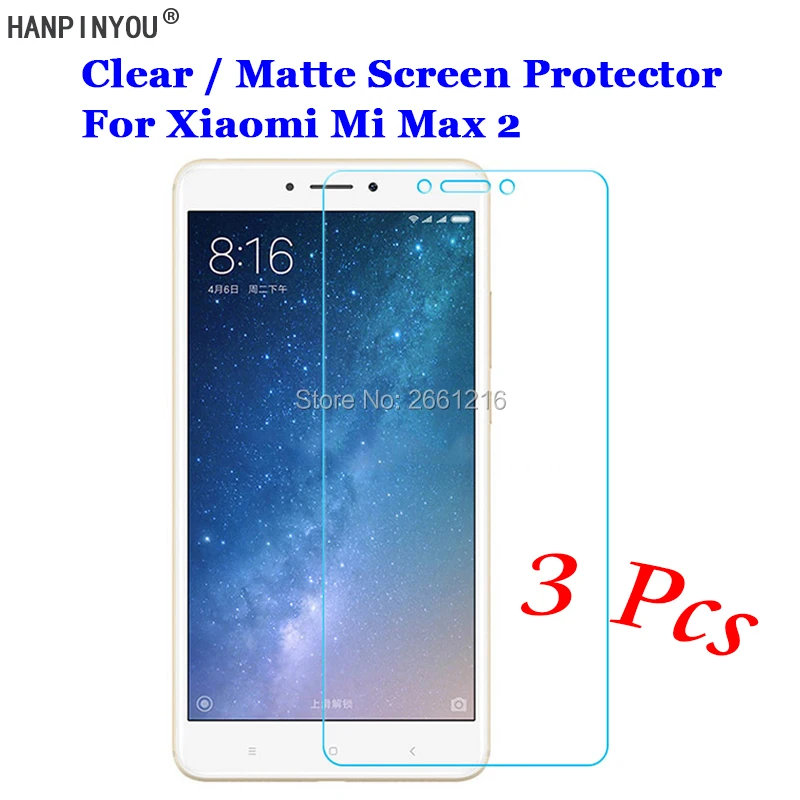 3 Pcs/Lot For Xiaomi Mi Max 2 max2 6.44" HD Clear / Anti-Glare Matte Front Screen Protector Touch Film Protection Skin
3 Pcs/Lot For Xiaomi Mi Max 2 max2 6.44" HD Clear / Anti-Glare Matte Front Screen Protector Touch Film Protection Skin