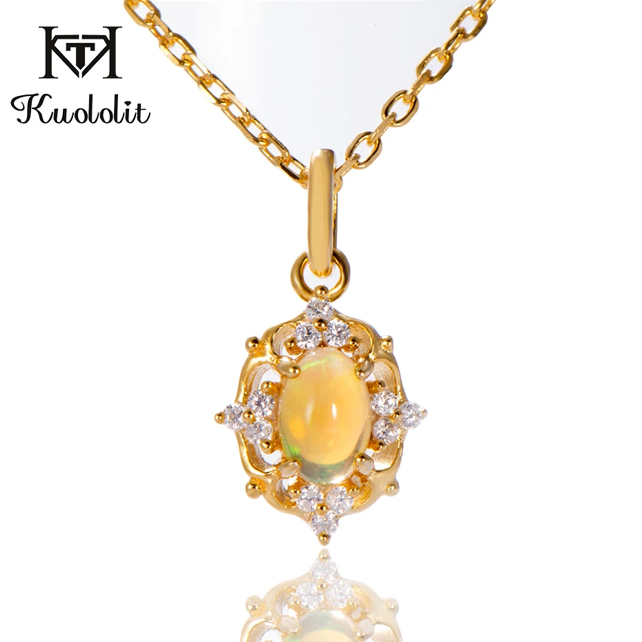 Kuololit Natural Opal Oval Cut Gemstone Necklaces For Women 925 Sterling Silver Yellow Color Pendants Wedding Gifts Fine jewelry
Kuololit Natural Opal Oval Cut Gemstone Necklaces For Women 925 Sterling Silver Yellow Color Pendants Wedding Gifts Fine jewelry