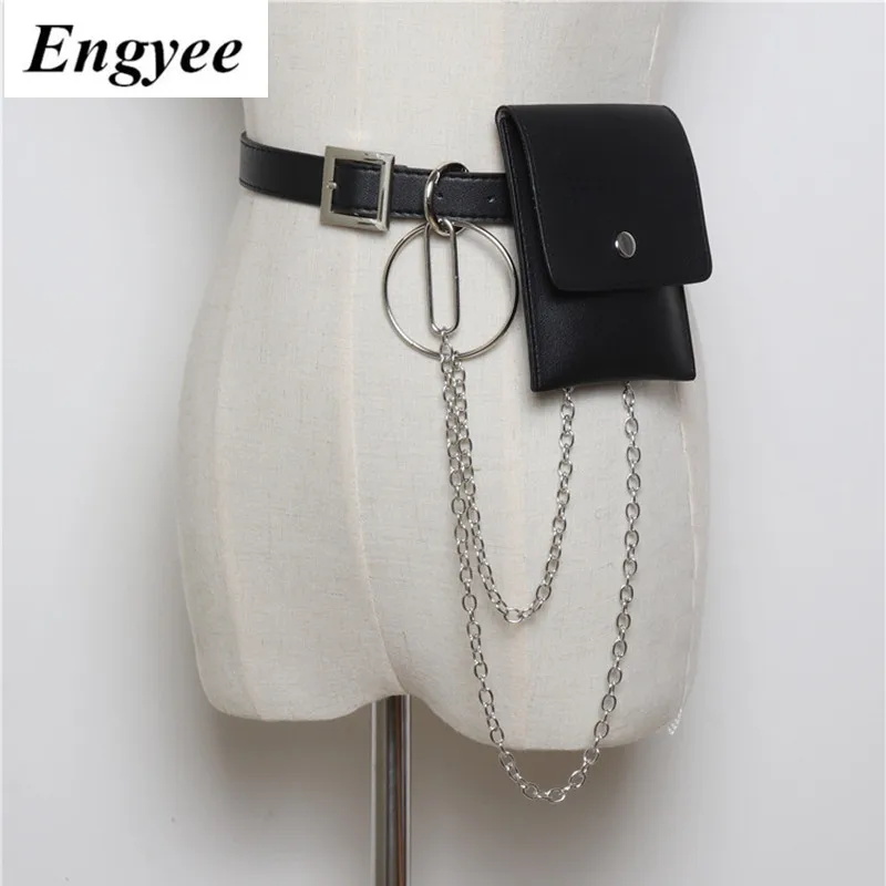 Engyee Mini Punk belt Bag Women Waist Pack Leather Pouch Transparent Fanny Pack Chain Waist Bag Black Hip Bags Drop shipping
Engyee Mini Punk belt Bag Women Waist Pack Leather Pouch Transparent Fanny Pack Chain Waist Bag Black Hip Bags Drop shipping