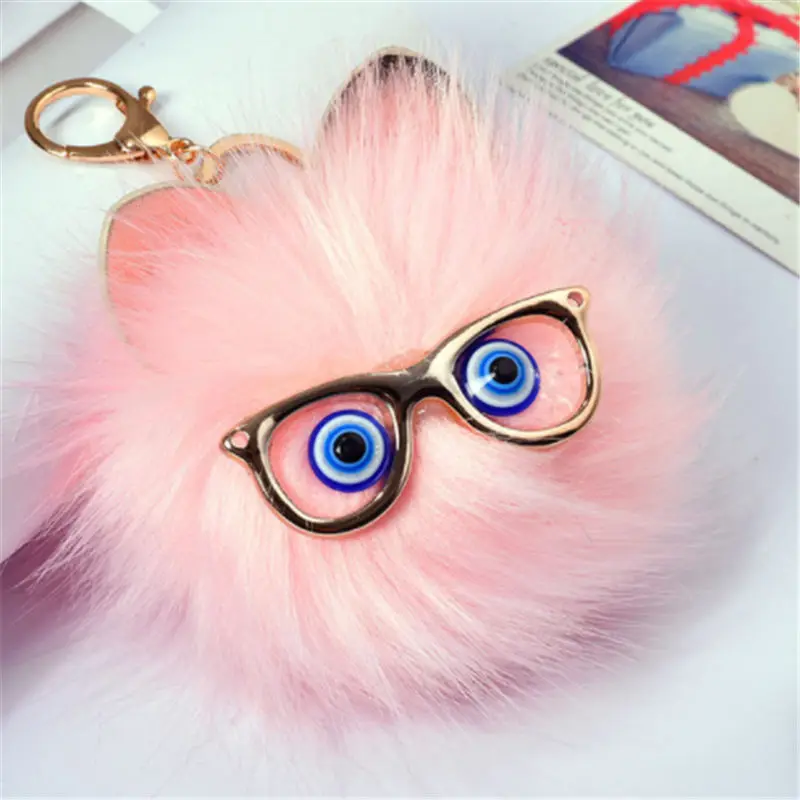 12CM glasses Fur PomPom KeyChain Rabbit Hair Bulb Bag pom pom Ball key chain Pendant poret clef for women Drop shipping 6868
12CM glasses Fur PomPom KeyChain Rabbit Hair Bulb Bag pom pom Ball key chain Pendant poret clef for women Drop shipping 6868