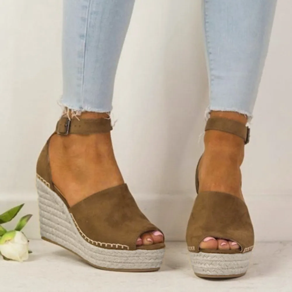 Fashion Shoes Women Sandals Dull Polish Sewing Peep Toe Wedges Hasp Sandals Flatform Shoes Buckle Strap Outside Sandals Shoes
Fashion Shoes Women Sandals Dull Polish Sewing Peep Toe Wedges Hasp Sandals Flatform Shoes Buckle Strap Outside Sandals Shoes