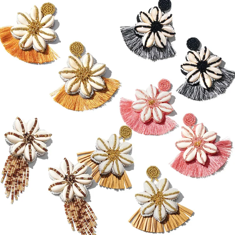2019 New Tassel Shell Flower Drop Dangle Earrings for Women Handmade Bead Statement Earings Party Accessories Fan Shape Summer
2019 New Tassel Shell Flower Drop Dangle Earrings for Women Handmade Bead Statement Earings Party Accessories Fan Shape Summer