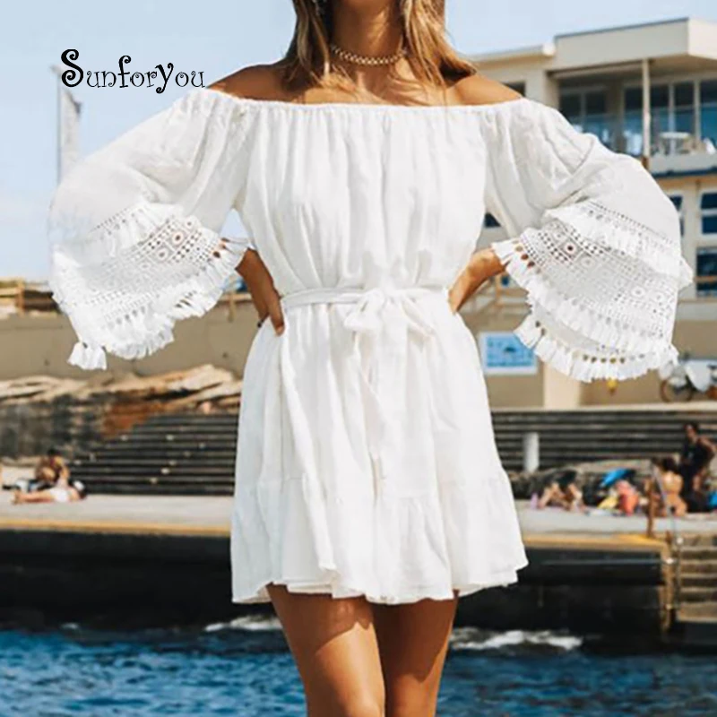 Summer Beach Dress Cover-ups White Cotton Lace Mini Beach Dress Tunic For Women Pareo Beach Swimsuit Cover up Sexy Beachwear
Summer Beach Dress Cover-ups White Cotton Lace Mini Beach Dress Tunic For Women Pareo Beach Swimsuit Cover up Sexy Beachwear