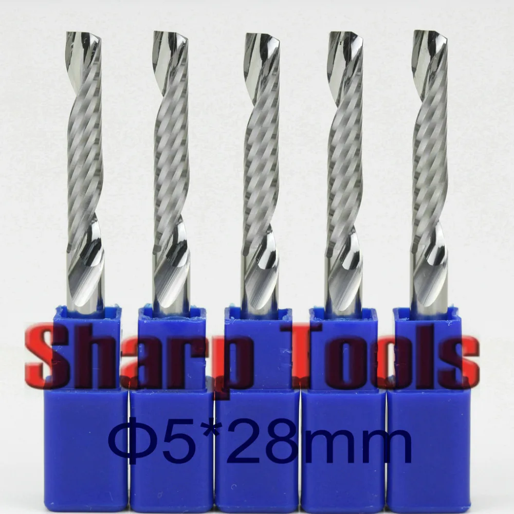 5x28MM 1 Flute CNC Woodworking Router Bit Tungsten Solid Carbide End Milling Cutter Set 5pcs Spiral Wood Acrylic Cutting Tools
5x28MM 1 Flute CNC Woodworking Router Bit Tungsten Solid Carbide End Milling Cutter Set 5pcs Spiral Wood Acrylic Cutting Tools
