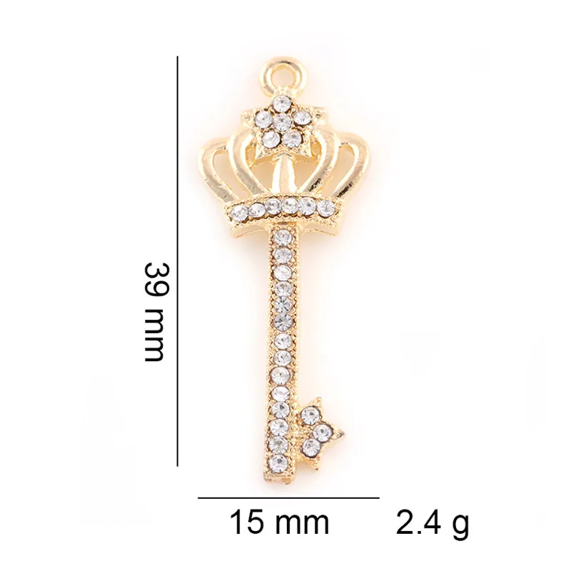 20PCS Rhinestone Crown Key Charm Pendants For Handmade Bracelet Necklace Jewelry Making Findings
20PCS Rhinestone Crown Key Charm Pendants For Handmade Bracelet Necklace Jewelry Making Findings