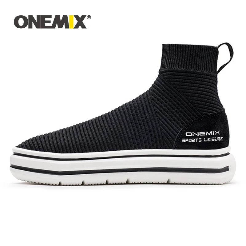 

Onemix sock ankle boots for men height increasing walking shoes for women outdoor trekking sneakers autumn winter warm shoes